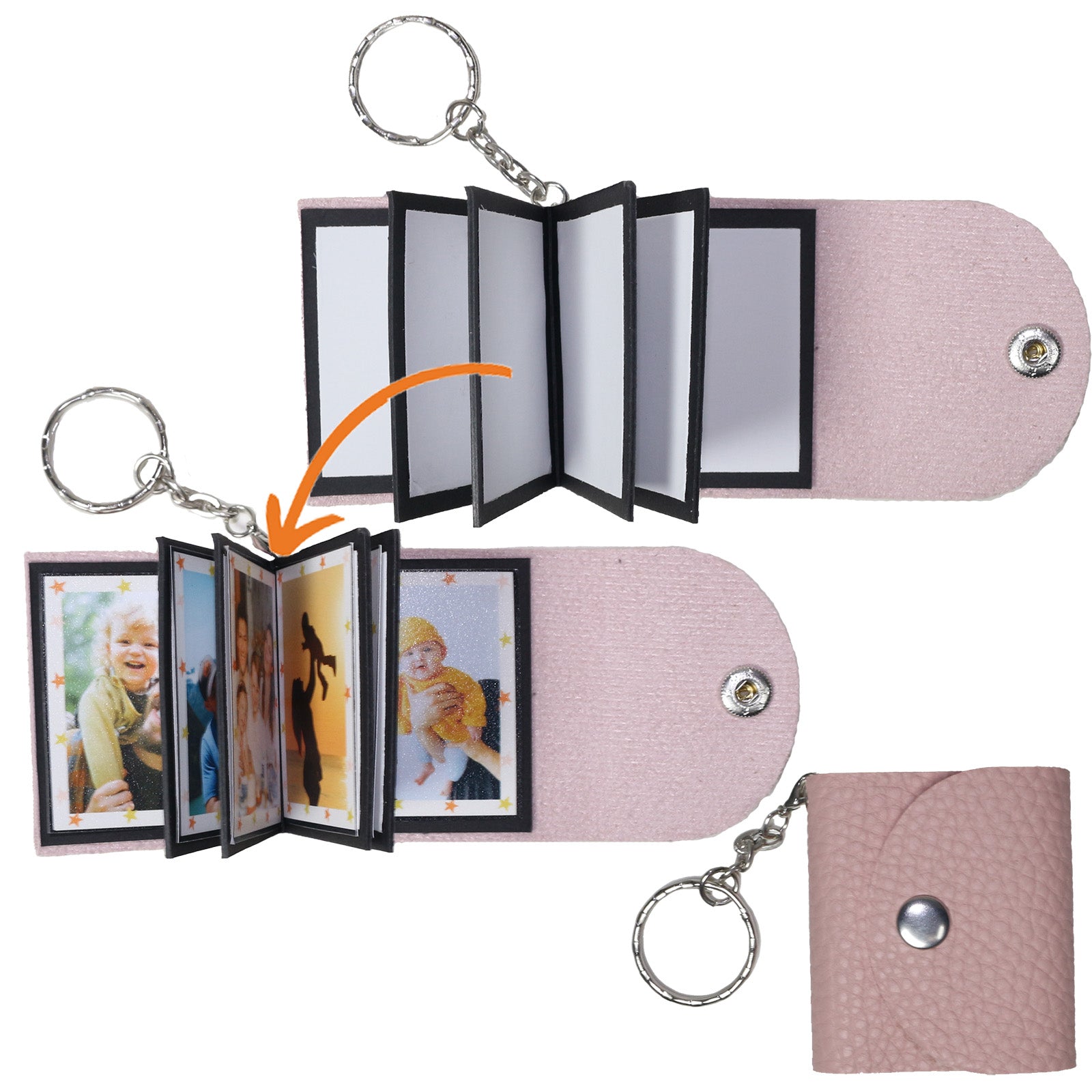 Mini Photo Keychain, Leather Memory Photo, Picture Keychains Personalized Album for Family, Boyfriend, Couples, Dog, Friends - uniqicon