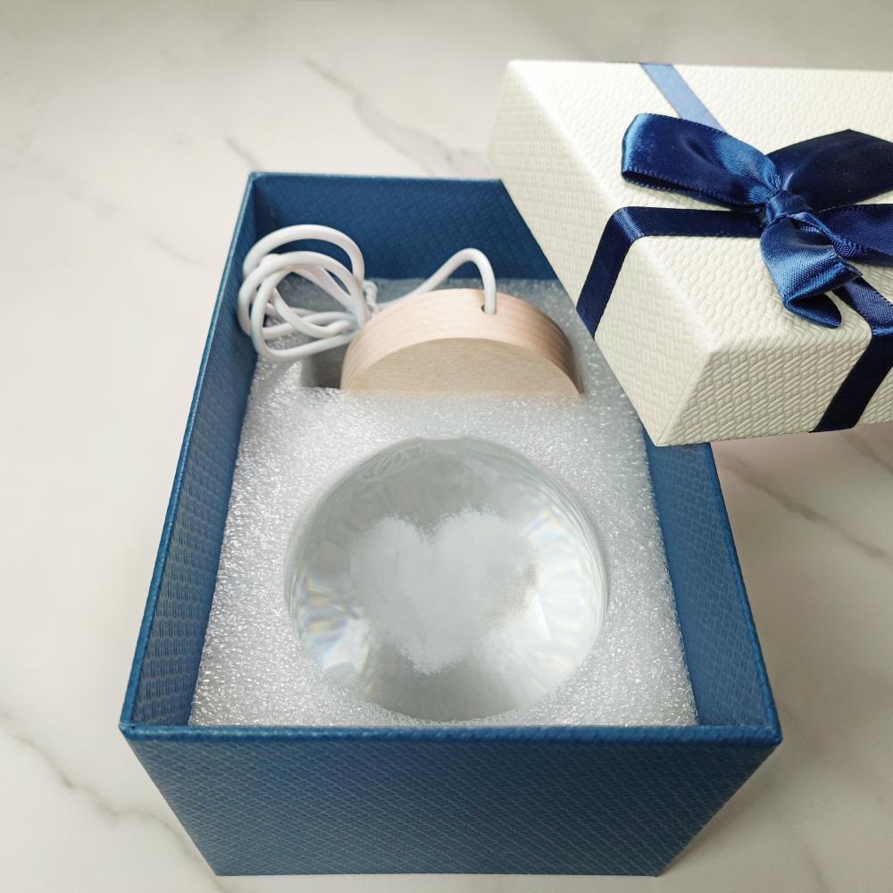 3D Engraving Crystal Ball Cloud LED Light Voice Message Gift Birthday Anniversary Valentine Christmas Graduation Friend Souvenir Corporate Award Recognition Appreciation - uniqicon
