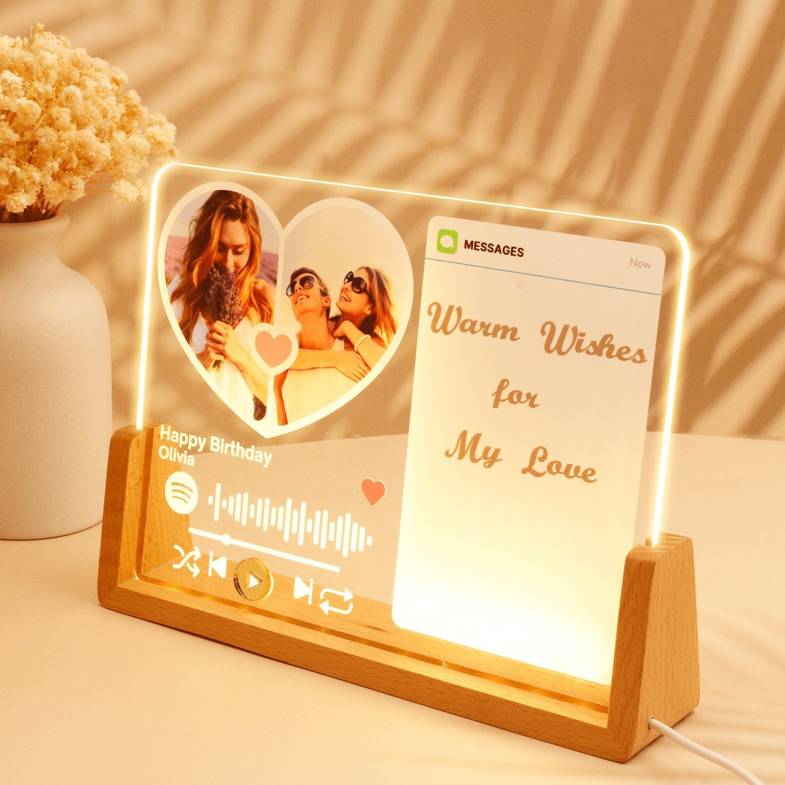 uniqicon Spotify Plaque QR Code music Acrylic picture frames Birthday Personalized Gifts for boyfriend women him sister - uniqicon